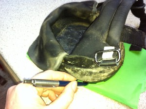 Step 1: draw round outside of boot to get rough template..... 